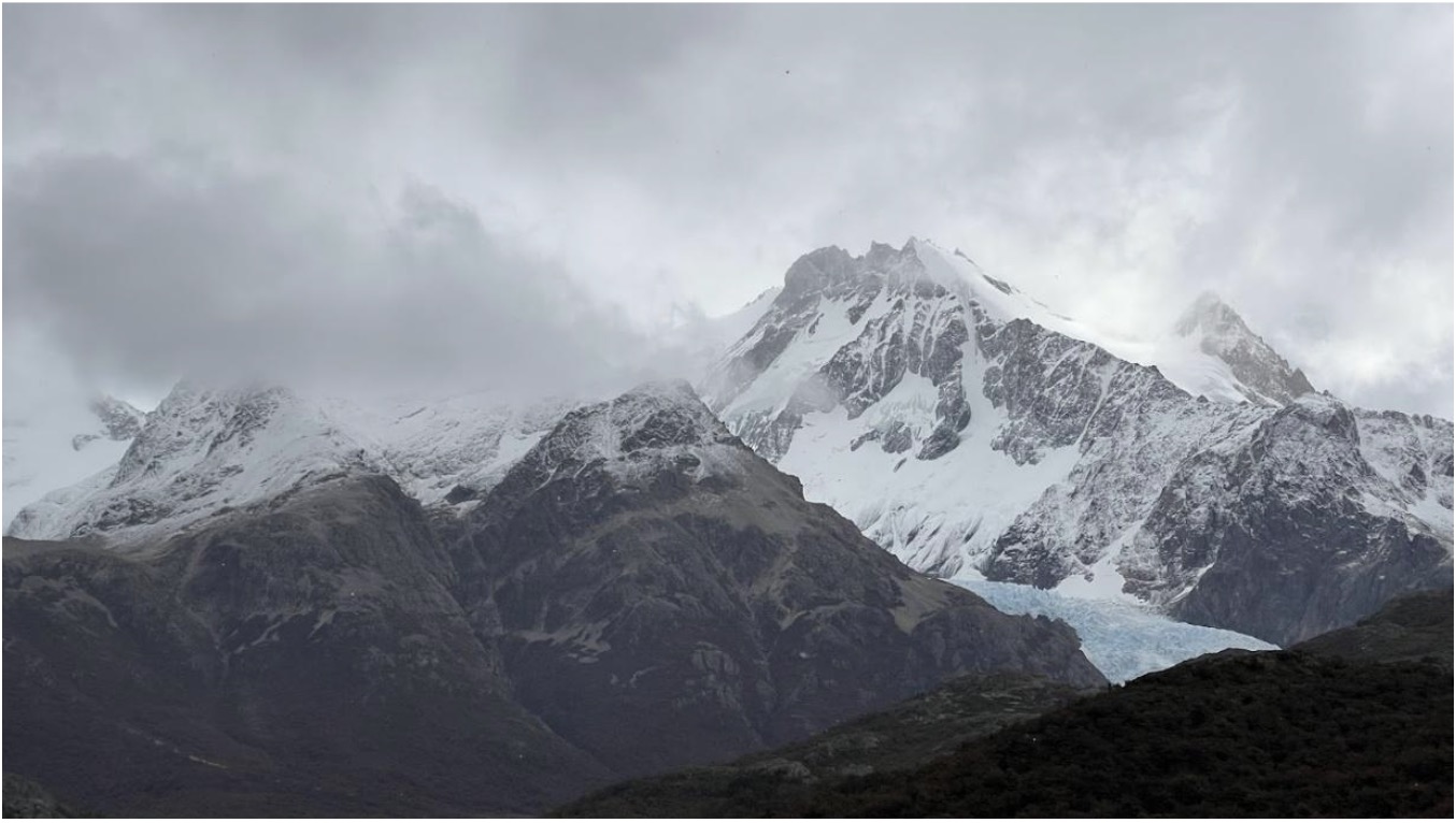 View of the peak with glacier