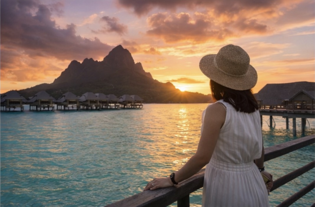 Beautiful sunset view of the mountain