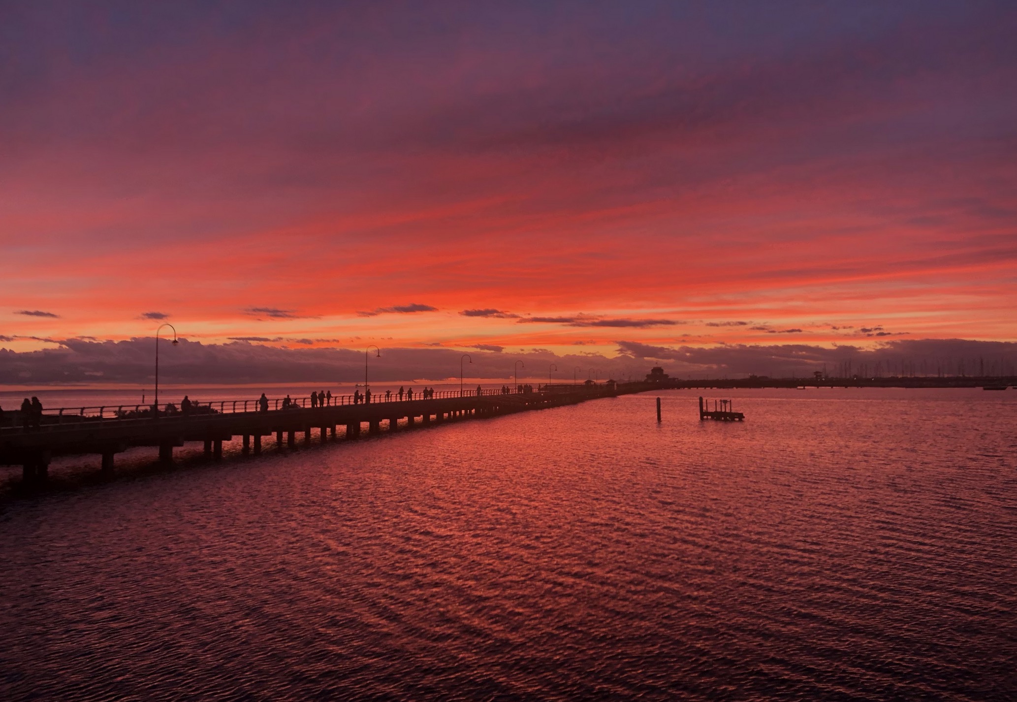 Beautiful sunset on the Melbourne pier