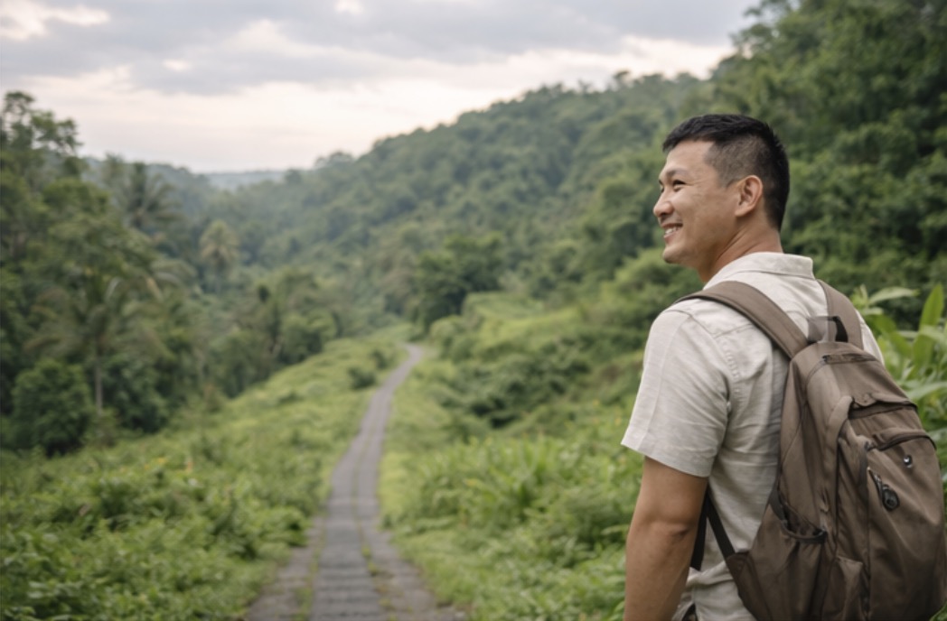 Getting our morning steps with Campuhan Ridge Walk