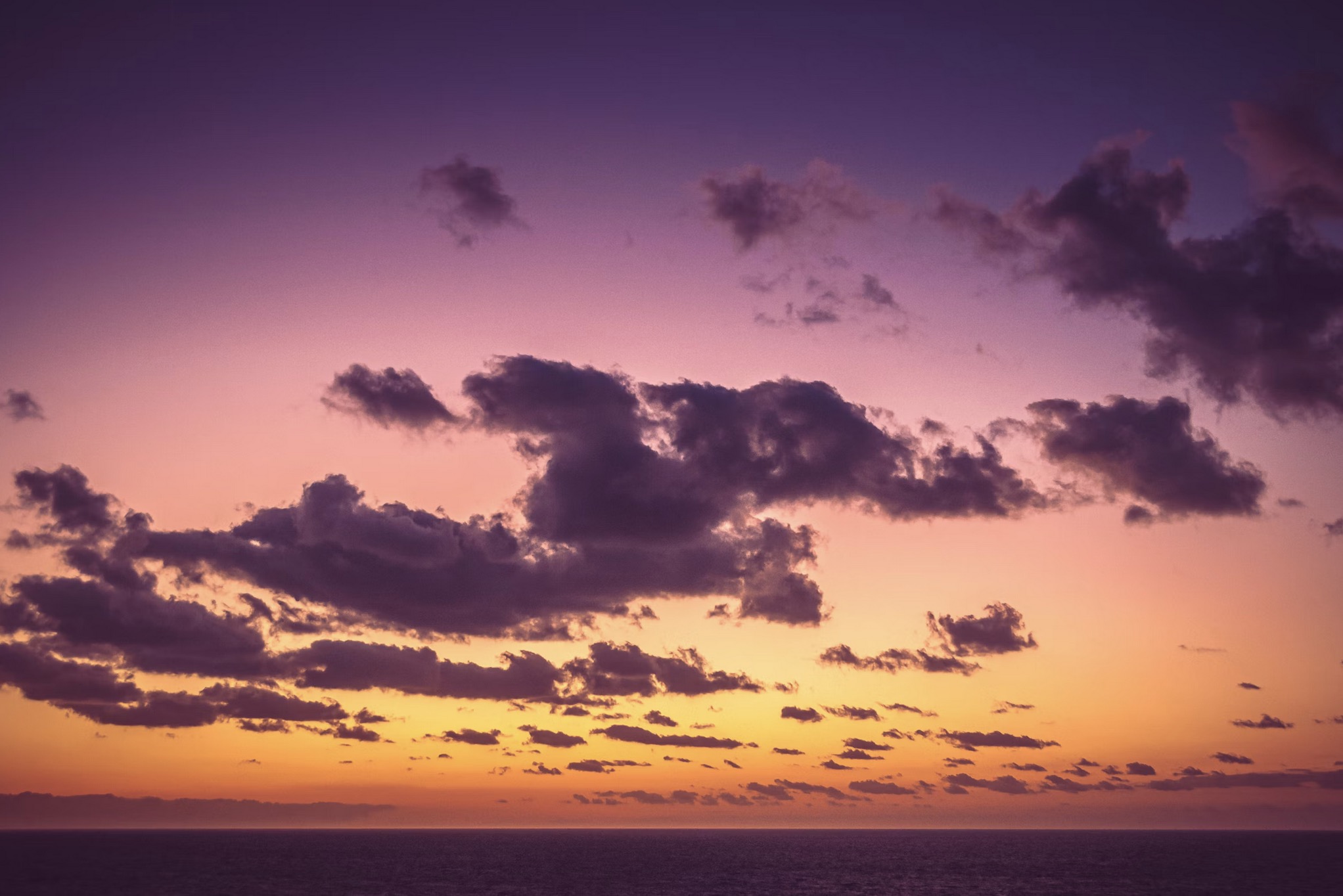 View of the beach before sunrise