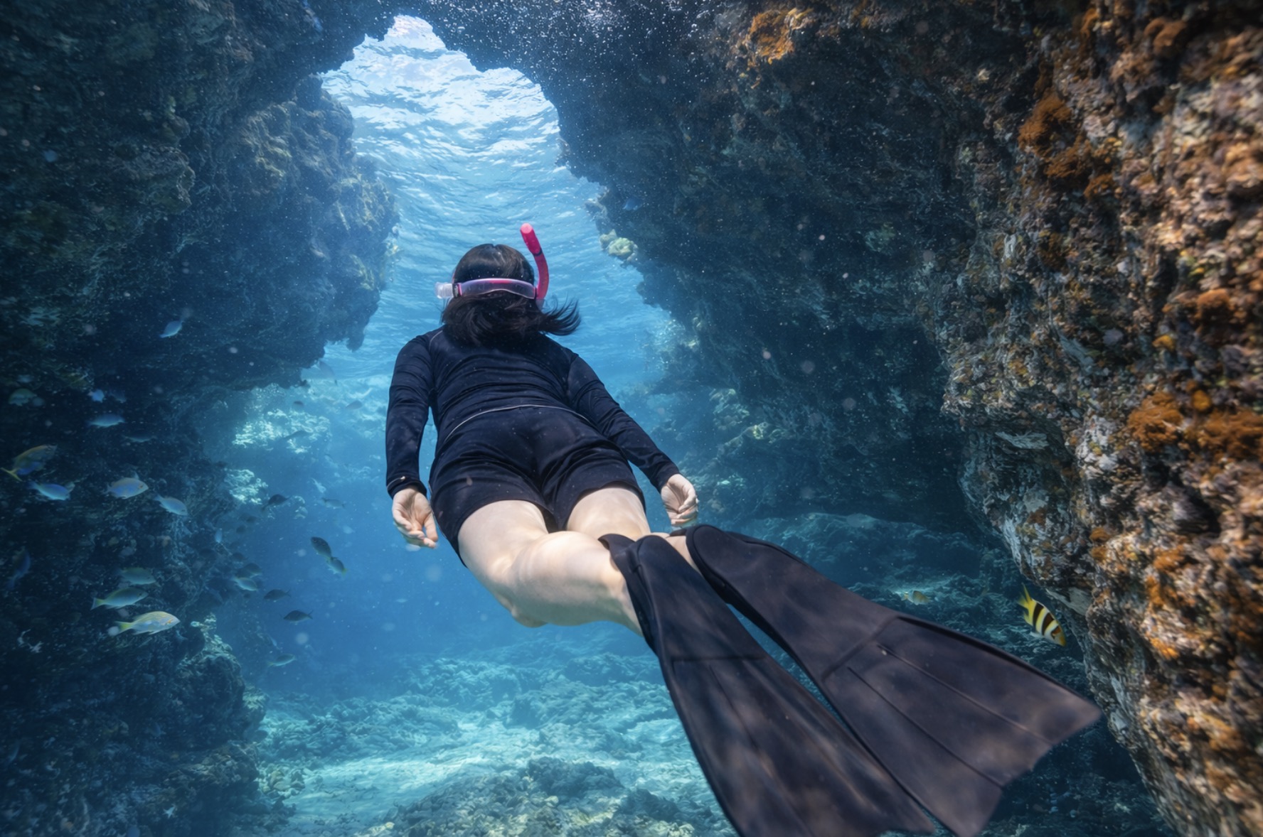 Snorkeling in Thunderball grotto